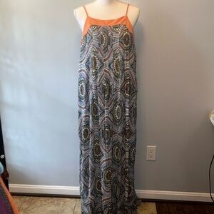 "NWT" Xhilaration Women's Boho Patterned Maxi Dress-‎ Size Large